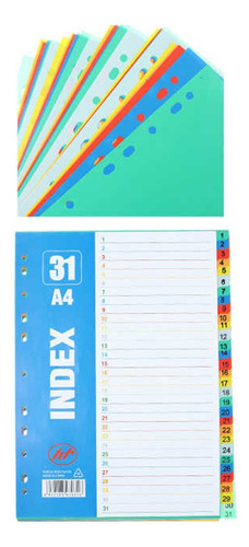 Set 31 Separador Divisor De Hoja Carpeta A4