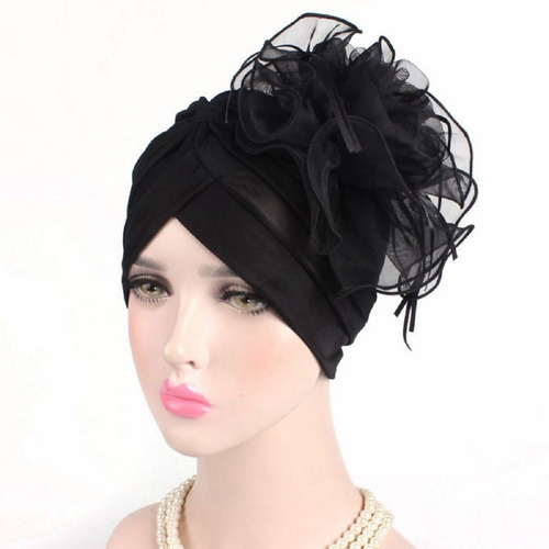 Turbante  Flor Liston Moda Chic Fiesta Quimio Alopecia