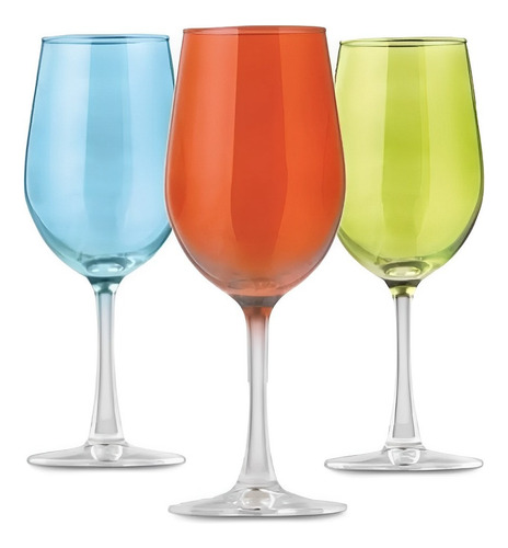 Set 6 Copas De Vino Mixed 320ml Colores Allegra