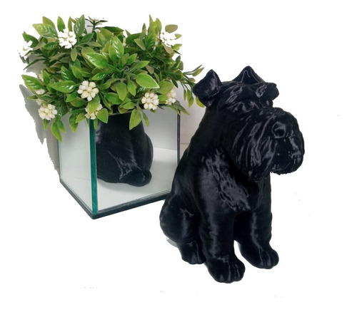 Estátua Cão Schnauzer Decorativa Linda-estatueta Pet