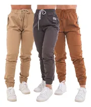 Comprar Kit 3 Calças Jogger Jeans Feminina  Com Elástico Confortável