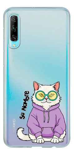Funda Para Huawei Mujer Gatito Khao Manee Cool Con Tu Nombre