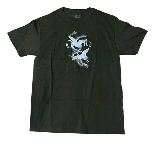 Playera Nueva Caballero Casual Moda Estampada Verde Talla M