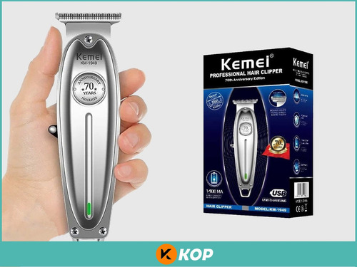 Recortadora Kemei Recargable KM-1949 plateada