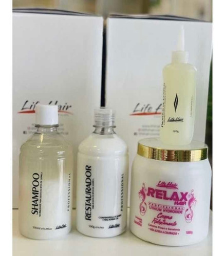 Kit Relaxamento Lithium Life Hair 4 Produtos Alisamento