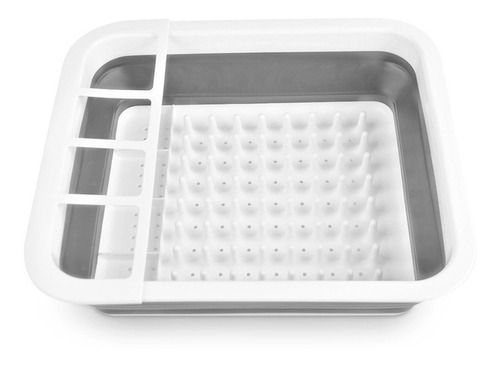 Secaplatos Escurridor Silicona Plegable Platos Vajilla Piu Color Blanco Con Gris
