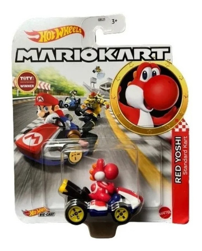 Hot Wheels Mario Kart Yoshi Rojo