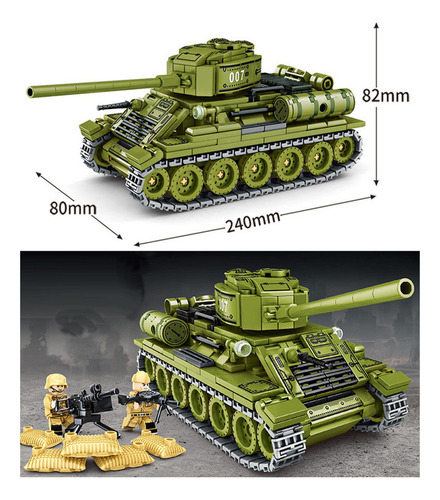 Minibuild Bloques Soldados Y Tanques T34 Modelos Militares