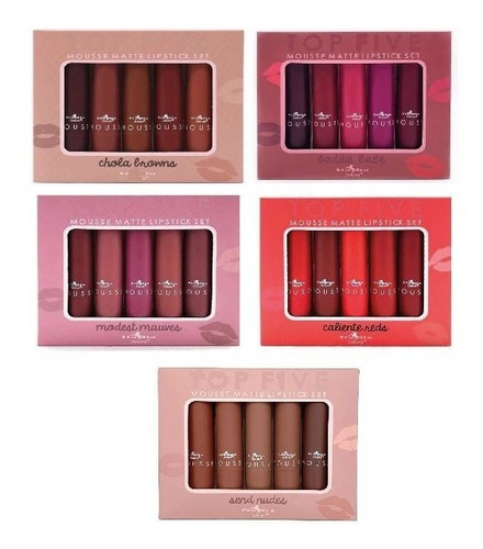 Labiales Mate Top Five Mousse Matte Italia Deluxe