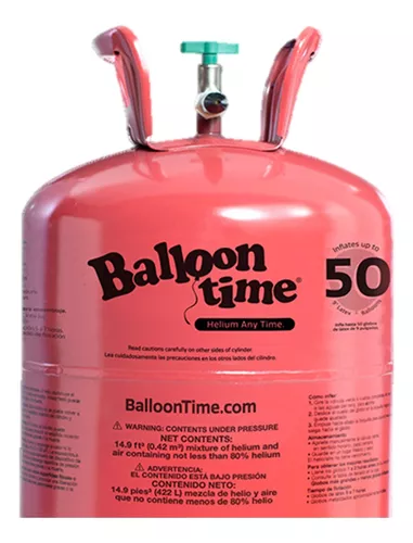 Tanque Helio Gas Balloon Time Desechable Infla 50 Globos 9in