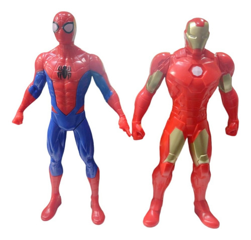 Muñecos X 2 Articulados Iron Man & Spider-man 23cm Marvel