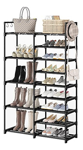 9 Tiers Black Shoe Rack Shoe Storage Shoe Organizer 30-...