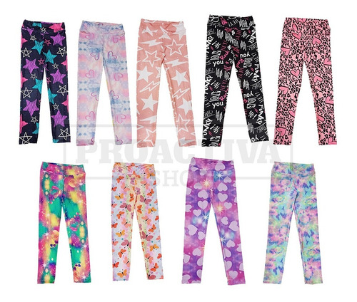 Imagen 3 de 3 de Calzas Termicas Frisadas Estampadas Con Faja Para Nena Niña