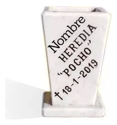 Florero Funerario Para Cementerio En Marmol Blanco