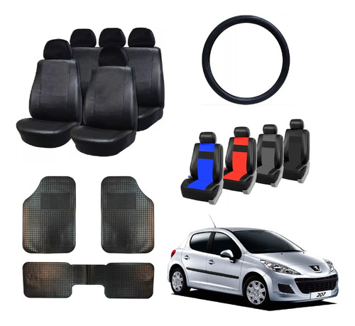 Fundas Cubre Asiento Peugeot 207 + Alfombra 3 P + C/ Volante