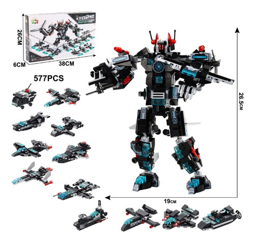 Bloques De Construcción Bot Legos Juguete Robot Polimórfico 