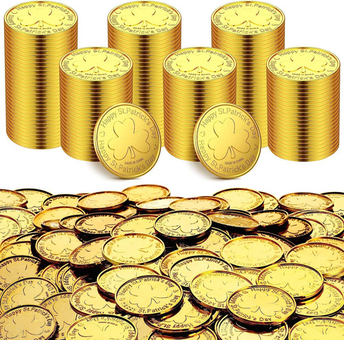 400 Monedas De Oro Del Día De San Patricio, Monedas De Plást