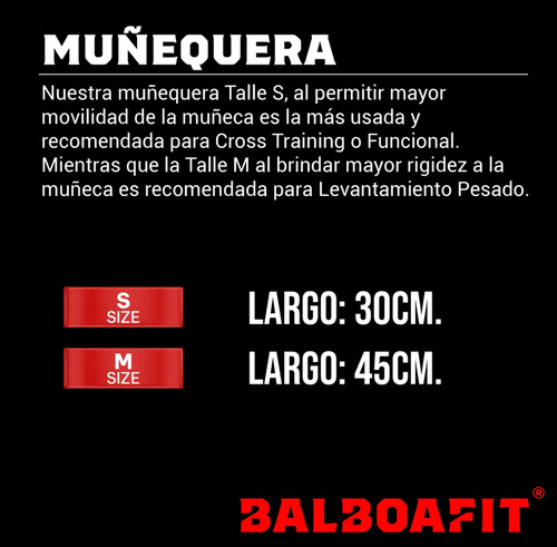 Muñequera Elástica Balboafit Fitness Gimnasio Gym