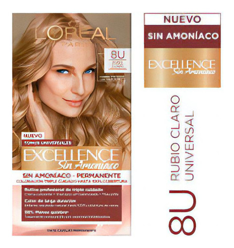  L'Oréal Excellence Coloracion triple cuidado sin amoníaco Rubio Claro Universal