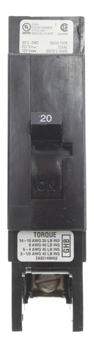 Disyuntor (20 Amp Solo Polo) Color Negro