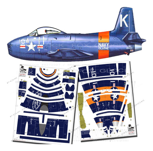 Fj-1 Fury North American  1.33 Papercraft