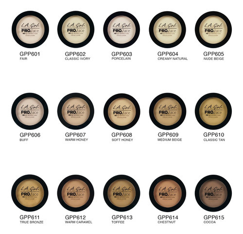 Polvo Compacto Base Maquillaje Rostro La Girls Pro Face 7 G Tono Medium Beige