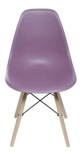 Cadeira de jantar BoxBit DKR Eames base madera, estrutura de cor  roxo, 1 unidade