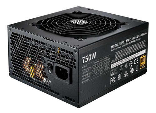 Fuente Gamer Cooler Master 750w Plus Gold Full Modular 