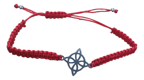 Pulsera Nudo De Bruja Acero Protección Hilo Rojo