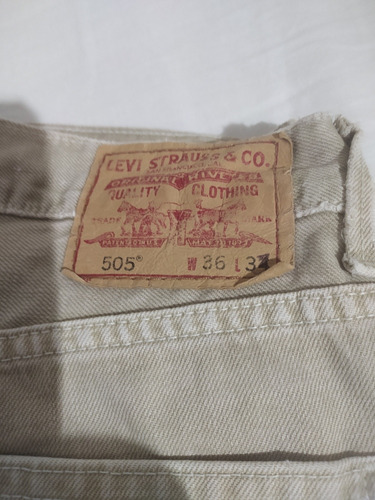 Pantalón Levis 505 Regular Fit 36 X 33 Mezclilla Color Beige