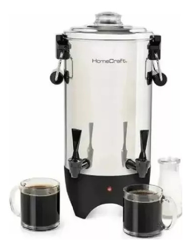 Cafetera Acero Inoxidable Doble Llave De Urna 45 Tazas