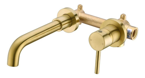 Imagen 2 de 7 de Grifo Baño De Oro Cepillado, De Una Sola Manija Hanebath