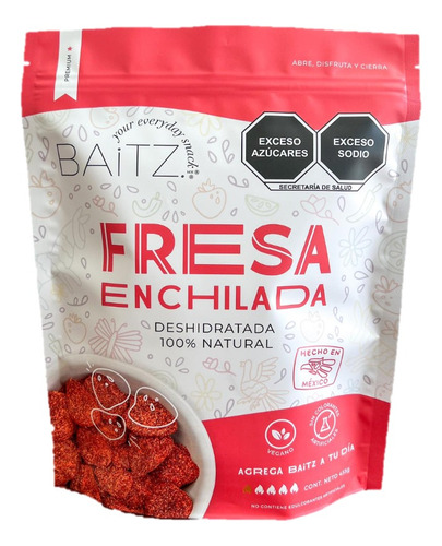 Fresa Enchilada Deshidratada 455 Gr Baitz Mx