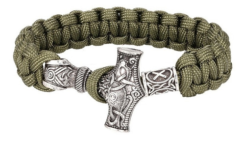 Pulsera Brazalete Vikingo Mjolnir Thor Martillo Runas