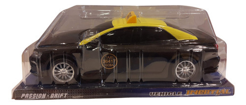 Imagen 2 de 2 de Taxi Auto A Fricción Grande Faydi Color Negro Y Amarillo