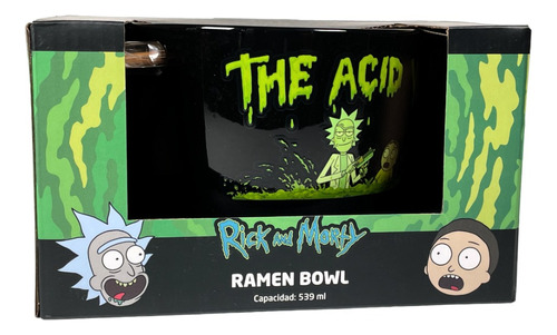 Ramen Bowl Con Palillos - Rick And Morty Acid Vat 530 Ml