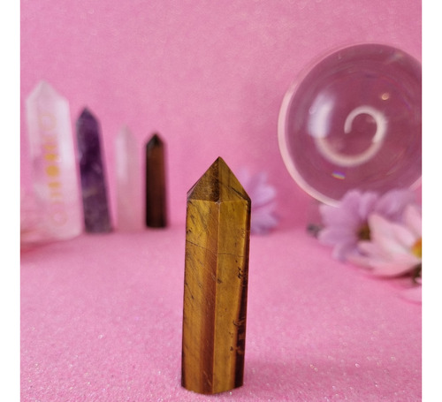 Obelisco Cuarzo Natural Ojo De Tigre Punta Energy 10,5cm