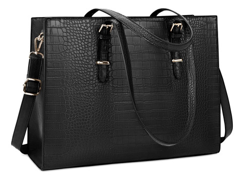 Bolso Para Computadora Portátil Para Mujer Bolso De Mano De Negro.