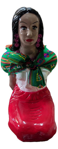 Mujer Indigena Con Reboso Figura Mexicana Tradicional 48 Cm 