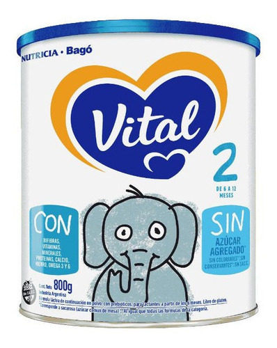 Leche De Fórmula En Polvo Nutricia Bagó Vital 2 En Lata 800g