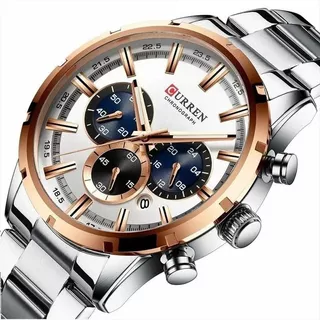 Relojes Hombre Deportivo Curren 8355 Pb Elegante Caja