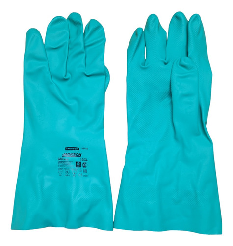 Guantes Nitrilo G80 De Protección Quimica, Forro De Algodon