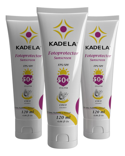 Kadela Fotoprotector Envase Con 120 Ml Aroma A Coco 3 Pack