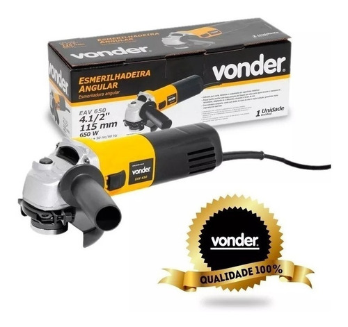 Esmerilhadeira angular Vonder EAV 650 de 50 Hz/60 Hz amarelo 650 W 127 V + acessório