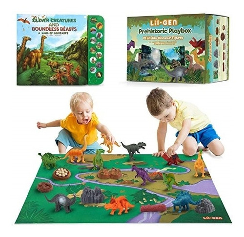 Muñeco Juguetes De Dinosaurio Con Libro.