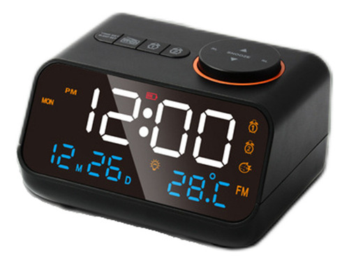Despertador Digital Led Com Função De Rádio Fm, Higrômetro