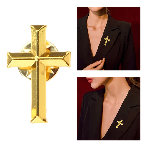 Broche Con Forma De Cruz De Metal Con Insignia De Metal, Ele
