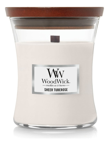 Woodwick Vela De Reloj De Arena Mediana, Tubo Transparente,