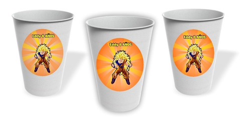 Vasos Dragon Ball  Cumpleaños Personalizado Pack X10