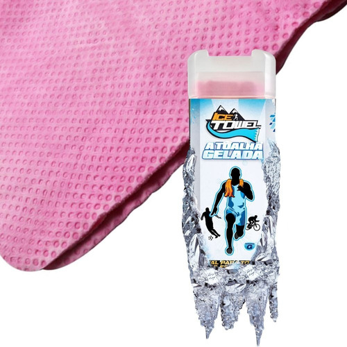 Ice Towel Toalha Esportiva Gelada Para Academia - Tamanho P Cor Rosa Liso